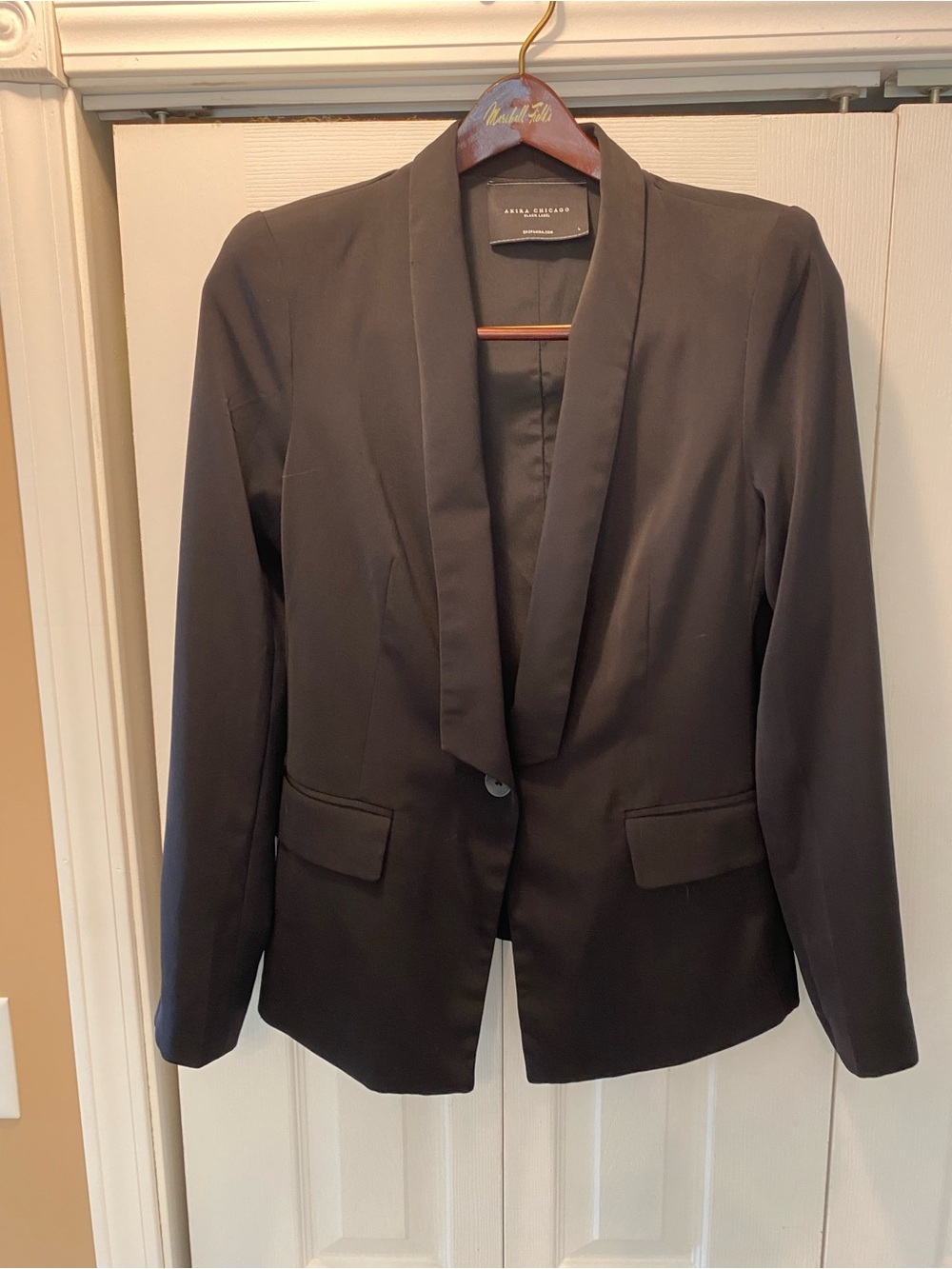 Akira Chicago Black Shawl-Collar Suit Jacket